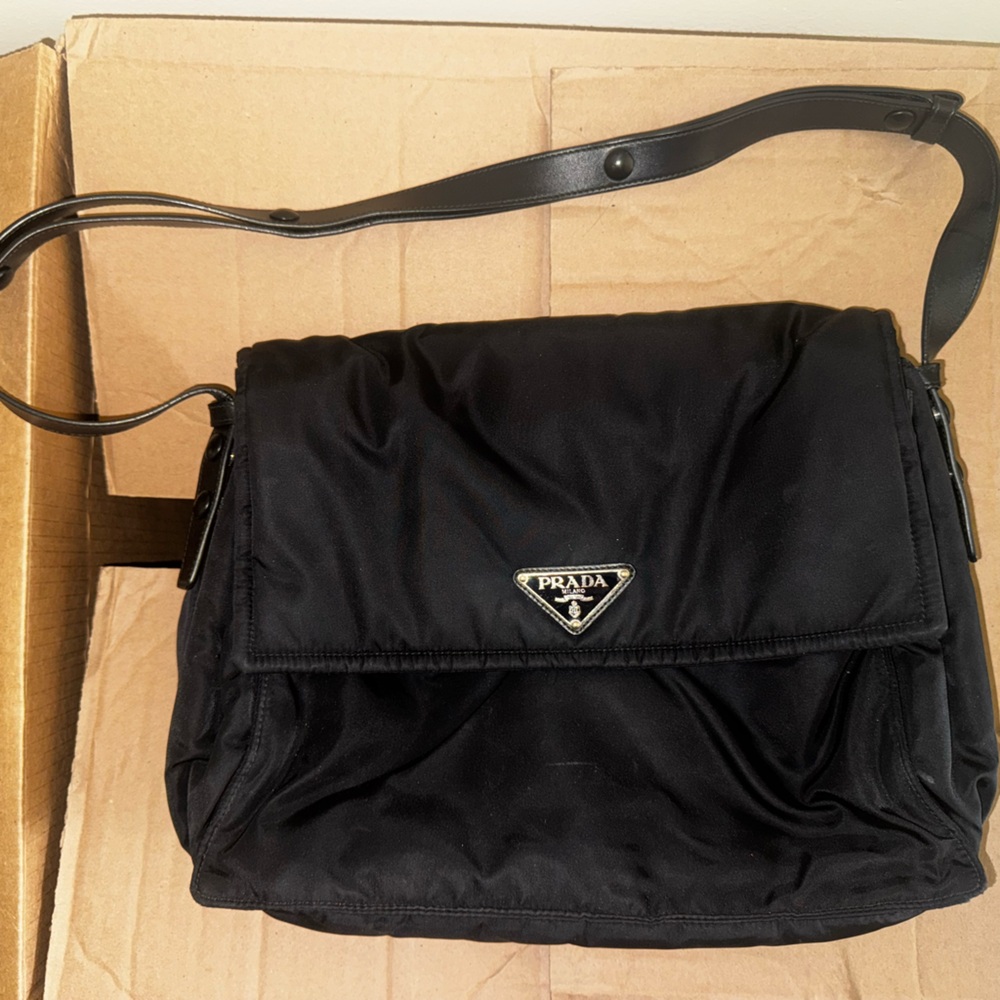 Prada Traveller Large Padded Re-Nylon Shoulder Bag Black Originally $3,350